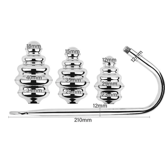 Anal GreatBenefit Set 8826 Screw-in Hook Ribbed 0311